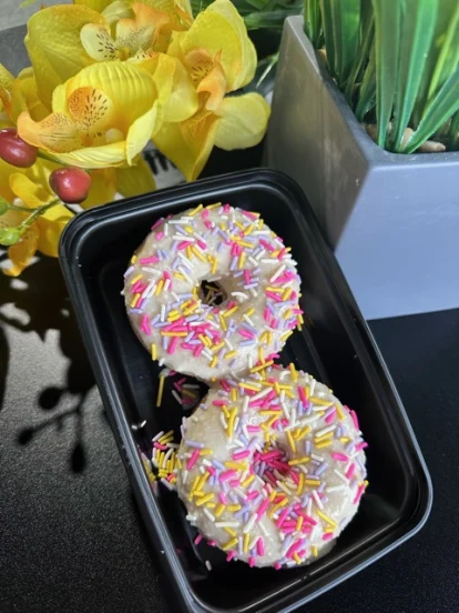 Image of sprinkle protein donuts to convey the best meal prep places Indiana