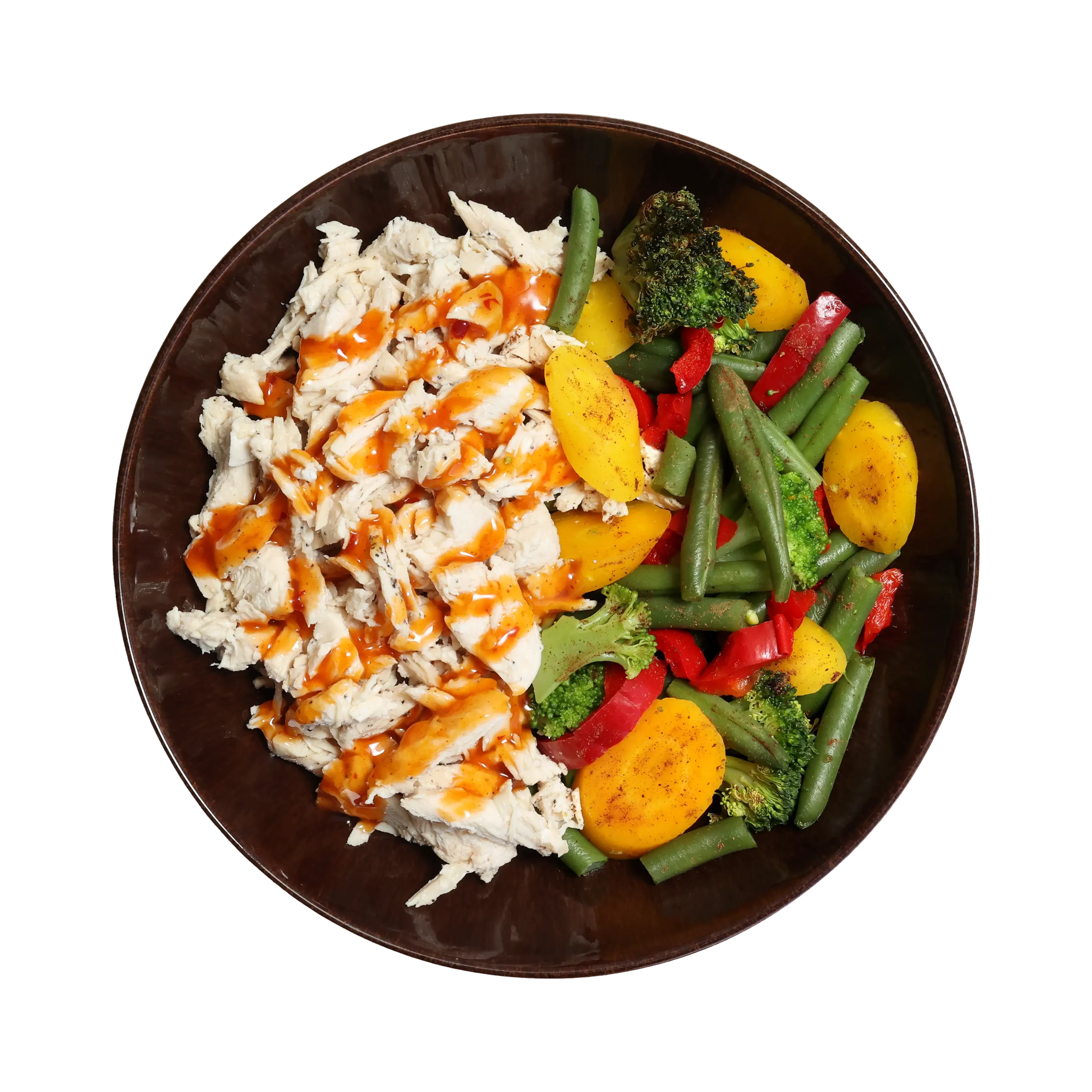 Caribbean Mango Medley with mango and vegetables in a meal prep bowl