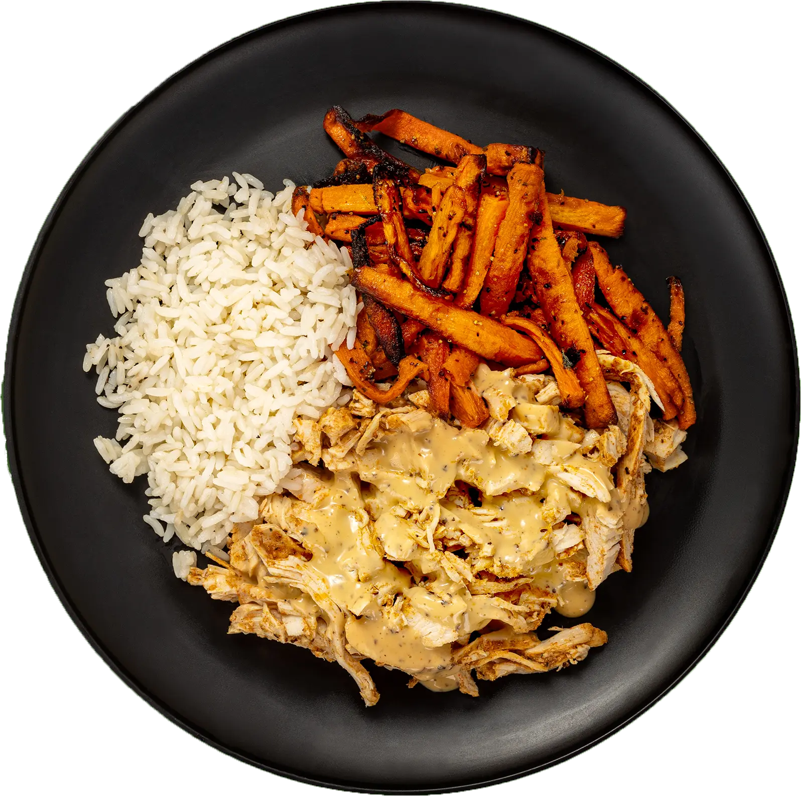 Homestyle Lemon Chicken with chicken, rice, carrots, and creamy lemon sauce